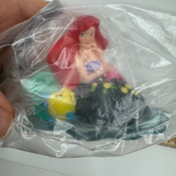 Sealed Vtg 90s Little Mermaid Flounder Applause Cake Topper Figurine Palm Trees - Picture 4 of 11